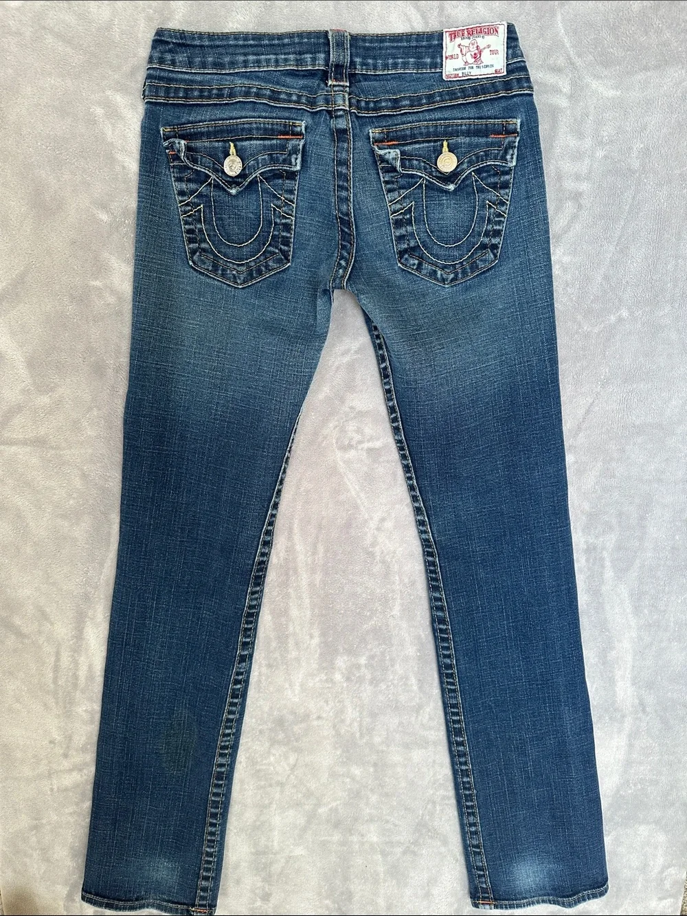 True Religion Women's Straight Leg Dark Blue Denim Jeans - Picture 8 of 10